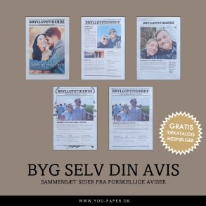 Personlig bryllupsavis med k�rlighedshistorie, billeder og artikler &ndash; unik bryllupsunderholdning