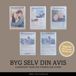 Personlig bryllupsavis med k�rlighedshistorie, billeder og artikler &ndash; unik bryllupsunderholdning
