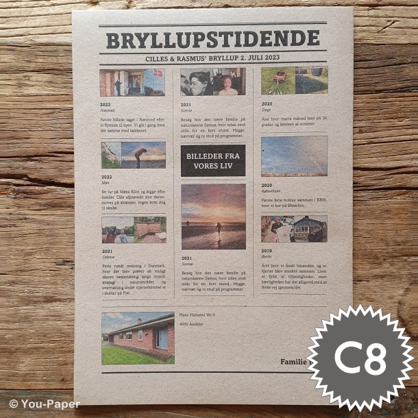 Skr�ddersyet bryllupsavis fyldt med minder og k�rlighed