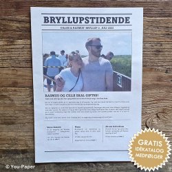 Personlig bryllupsavis med k�rlighedshistorie, billeder og artikler &ndash; unik bryllupsunderholdning