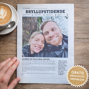 Personlig bryllupsavis med k�rlighedshistorie, billeder og artikler &ndash; unik bryllupsunderholdning