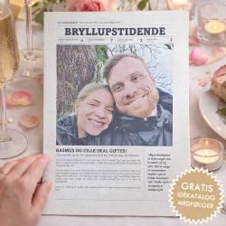Personlig bryllupsavis med k�rlighedshistorie, billeder og artikler &ndash; unik bryllupsunderholdning