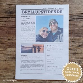Personlig bryllupsavis med k�rlighedshistorie, billeder og artikler &ndash; unik bryllupsunderholdning