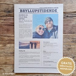 Personlig bryllupsavis med k�rlighedshistorie, billeder og artikler &ndash; unik bryllupsunderholdning