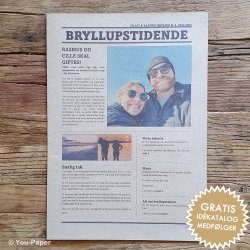 Personlig bryllupsavis med k�rlighedshistorie, billeder og artikler &ndash; unik bryllupsunderholdning