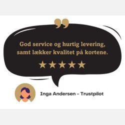 Kundeanmeldelse af Fotosafarikort - God service og hurtig levering, samt l�kker kvalitet af kortene - Inga, Trustpilot