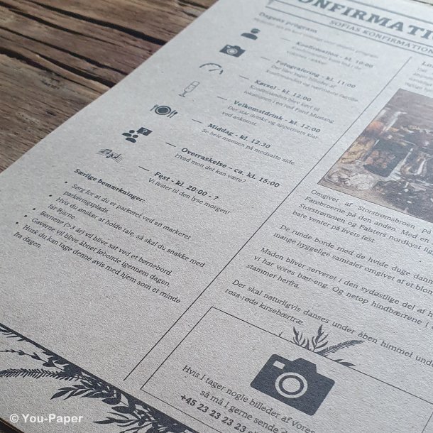 Konfirmationstidende | Classic Leaf i naturlook