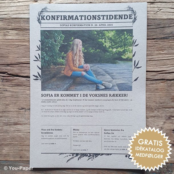 Konfirmationstidende | Classic Leaf i naturlook