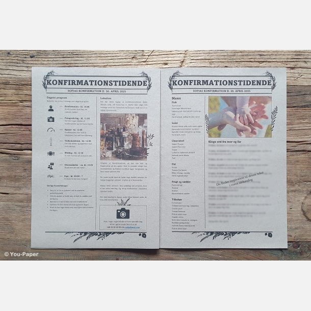 Konfirmationstidende | Classic Leaf i naturlook