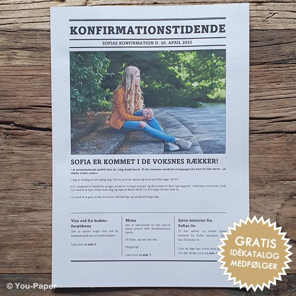 Eksempel p� konfirmationsavis som underholdning til konfirmation