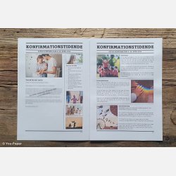 Sjove indslag og artikler i personlig konfirmationsavis