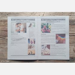 Sjove indslag og artikler i personlig konfirmationsavis