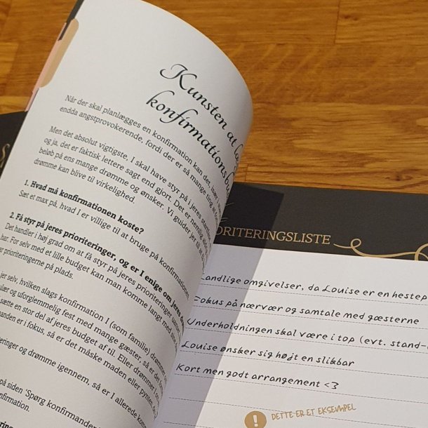 Budgetguide til konfirmation med prioriteringsliste og �konomisk planl�gning af festen