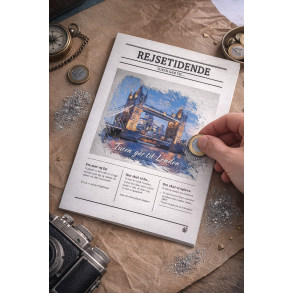 Forside af Rejsetidende - avis der kan gives som gave med rejseoplevelse